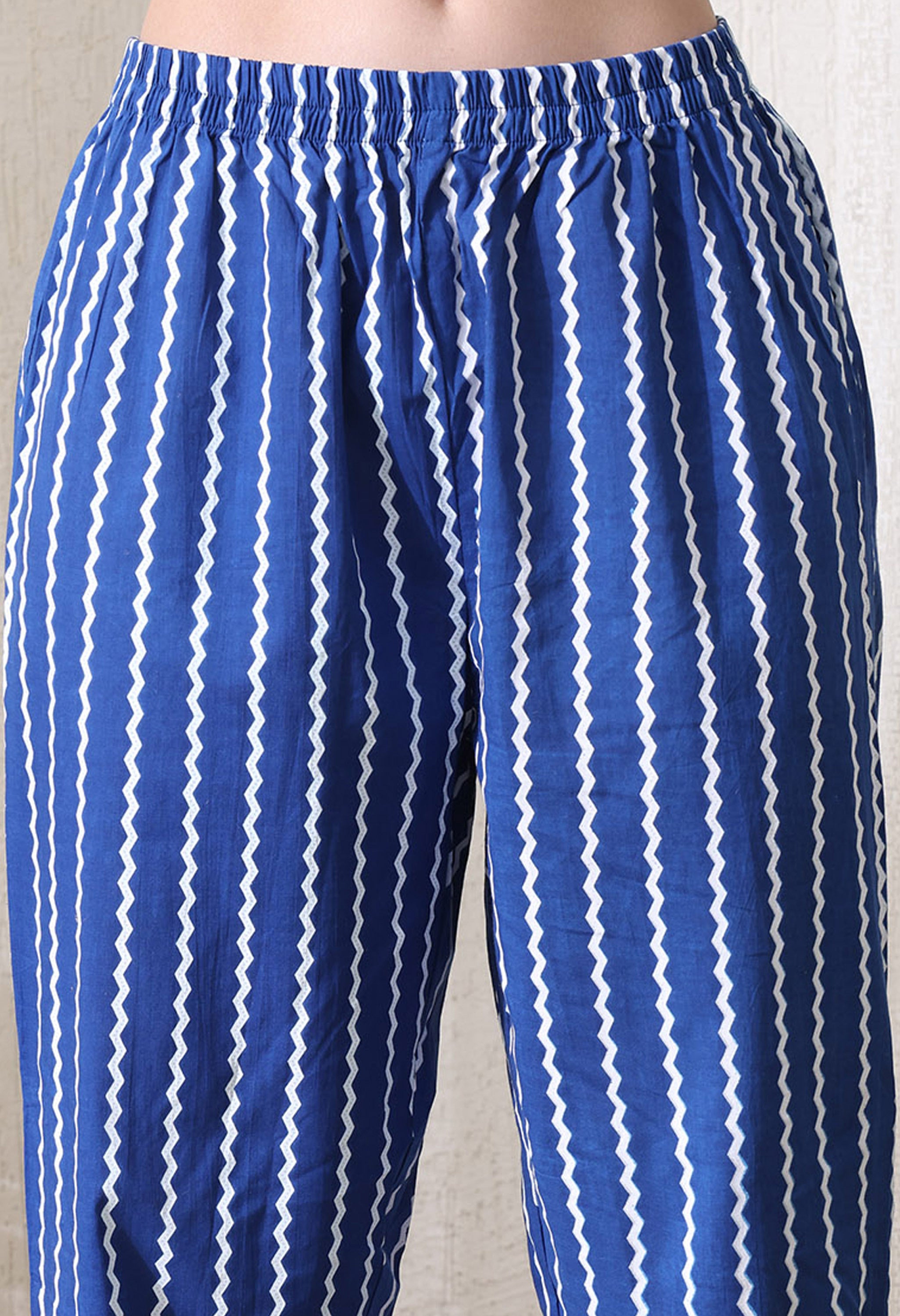 MEERA FAB Women's Pure Cotton V-Neck Anarkali Printed Kurta with Palazzo & Dupatta