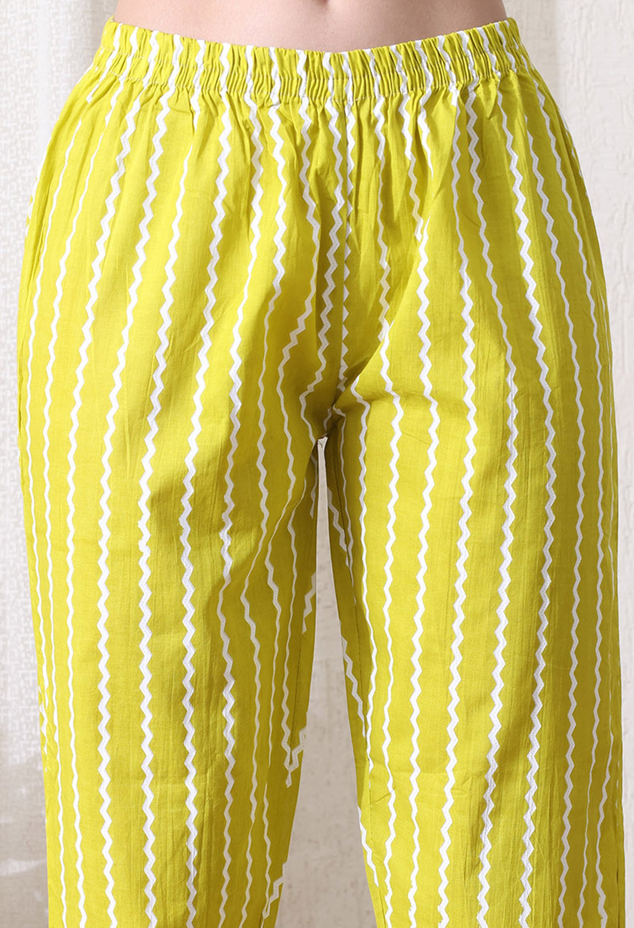 MEERA FAB Women's Pure Cotton V-Neck Anarkali Printed Kurta with Palazzo & Dupatta