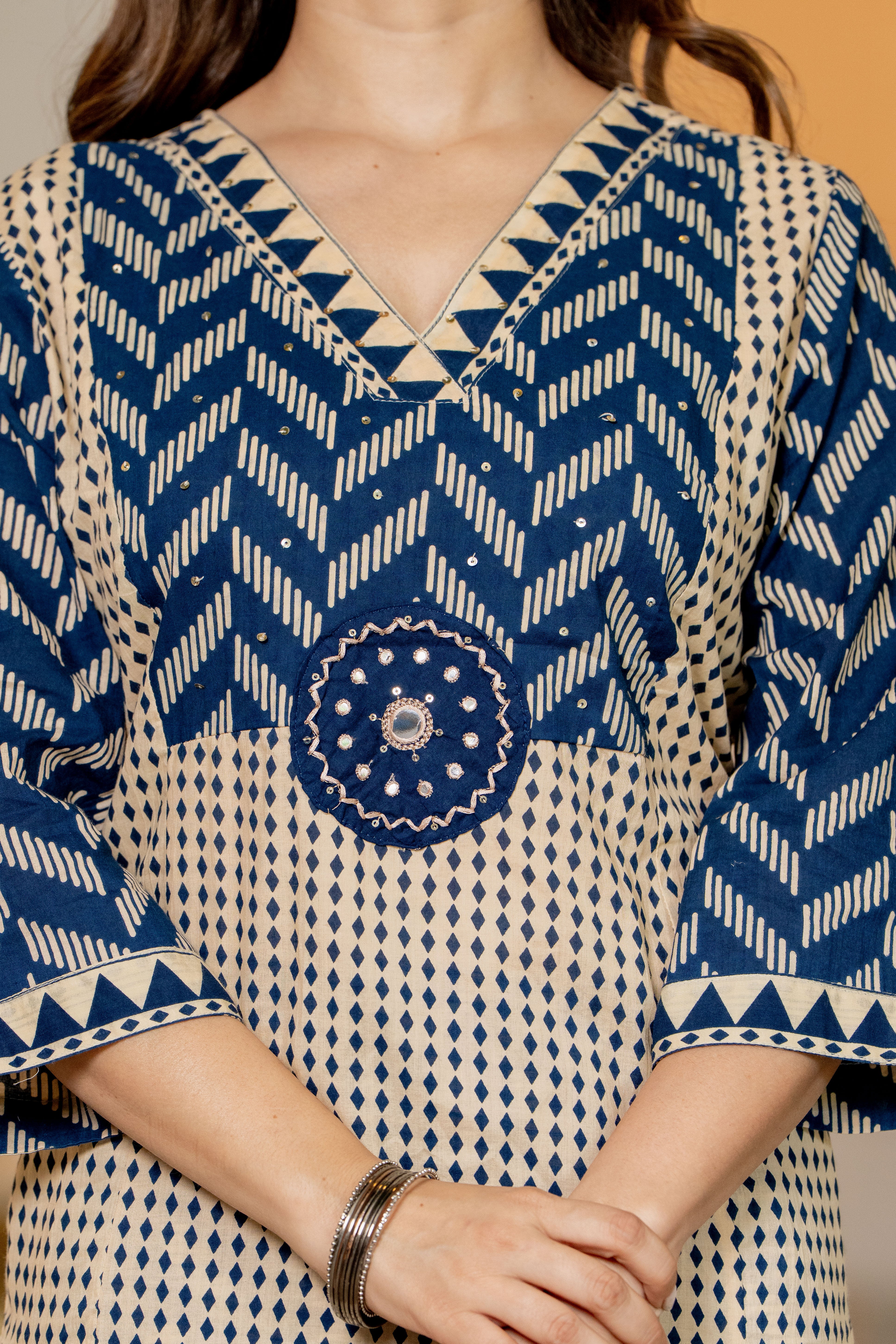 MEERA FAB Women Printed Regular Pure Cotton Straight Embroidery Kurta with Palazzos & with Dupatta