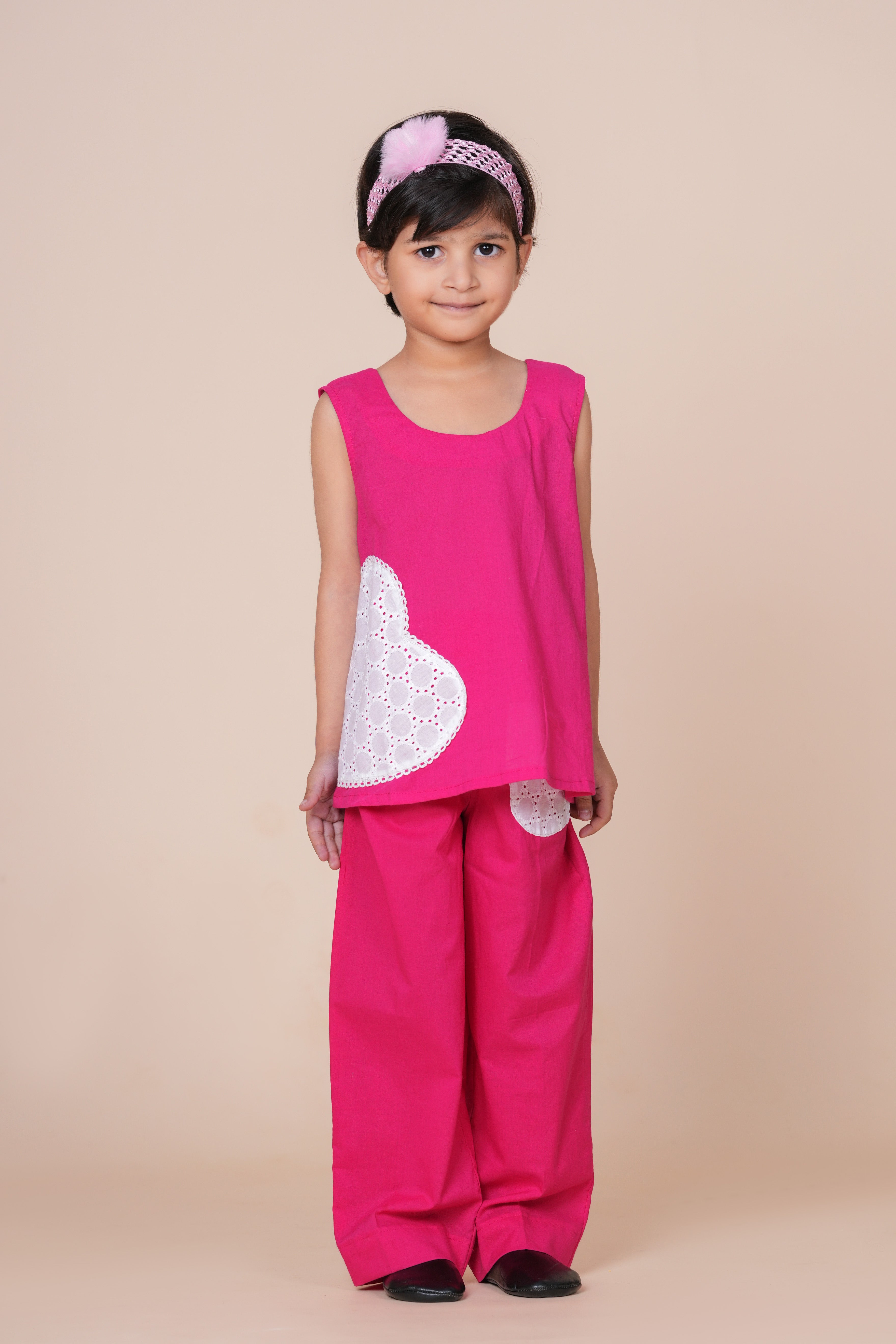Girls Pure Cotton Top with Pant Set | Sleeveless Top with Palazzo Pants | Soft Breathable Co-ord Outfit