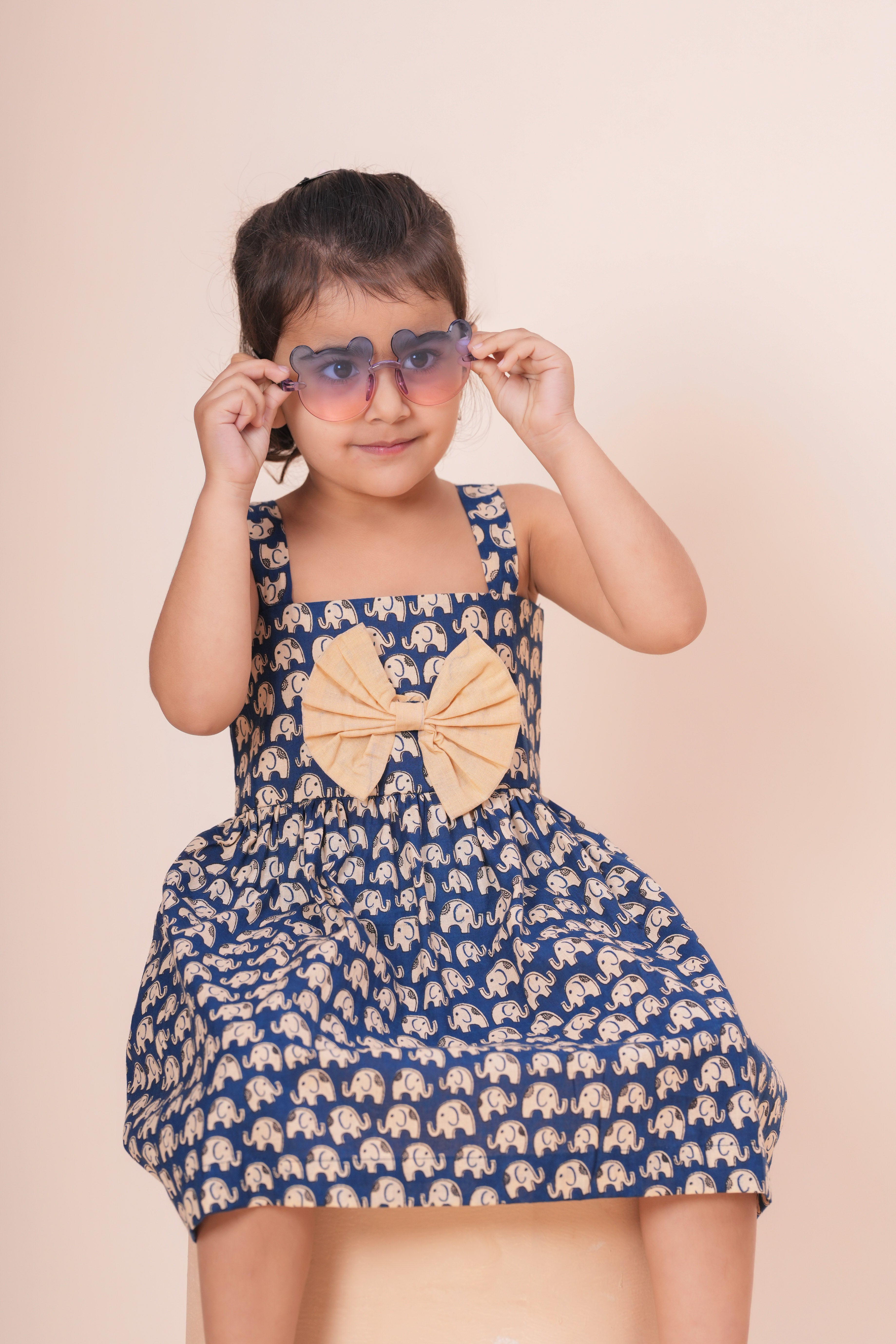 Girls Kids Pure Cotton Sleeveless Flare Dress | Animal Printed One-Piece Dress | Soft Breathable Cotton Outfit