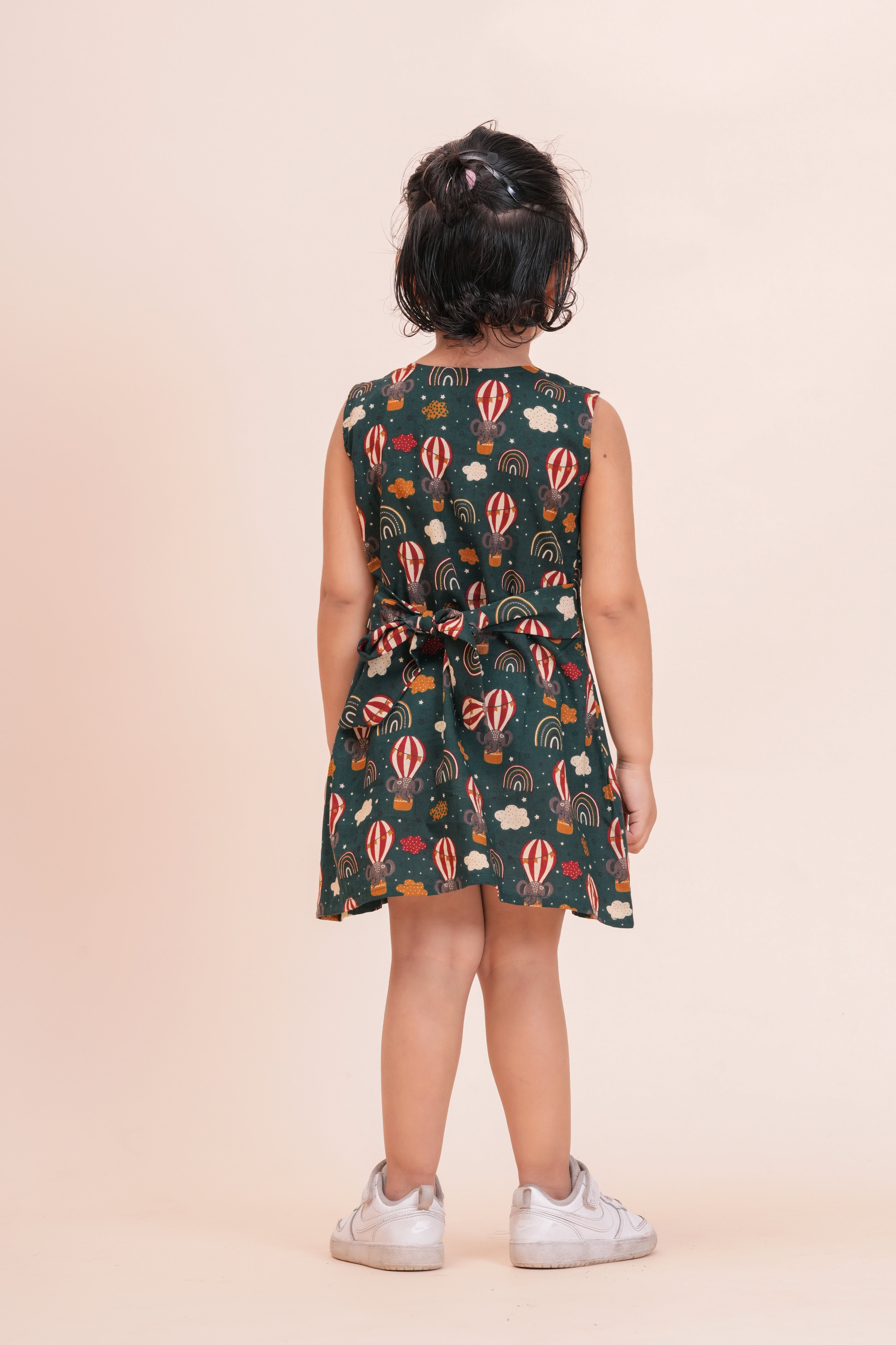 Girls Kids Pure Cotton Sleeveless Flare Dress | Floral Printed One-Piece Dress | Soft Breathable Cotton Outfit