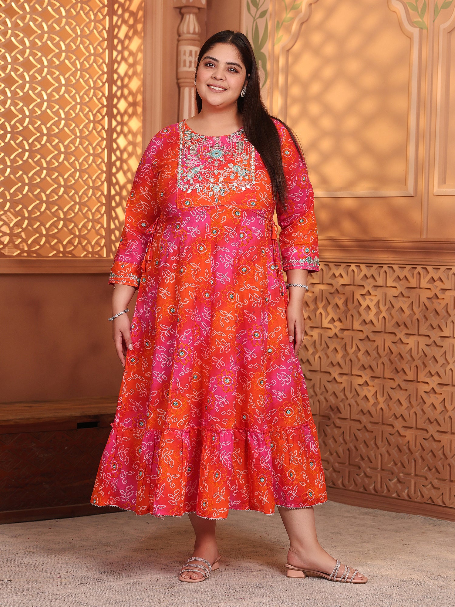 MEERA FAB Women's Cotton Relaxed Fit Anarkali Kurti