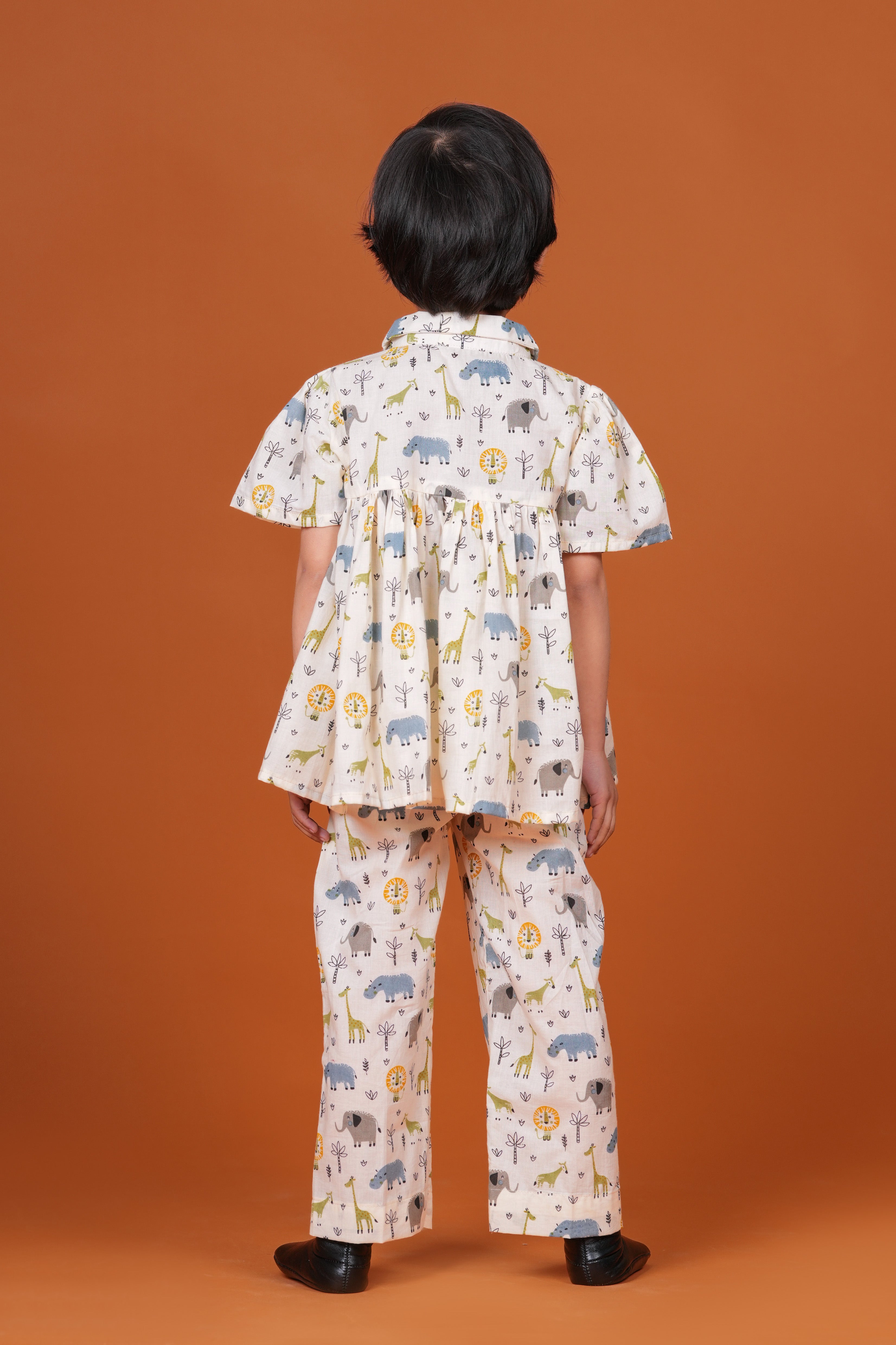 Girls Kids Pure Cotton Top and Pant Set | Printed Half Sleeve Top with Palazzo Pants | Soft Breathable Co-Ord Outfit