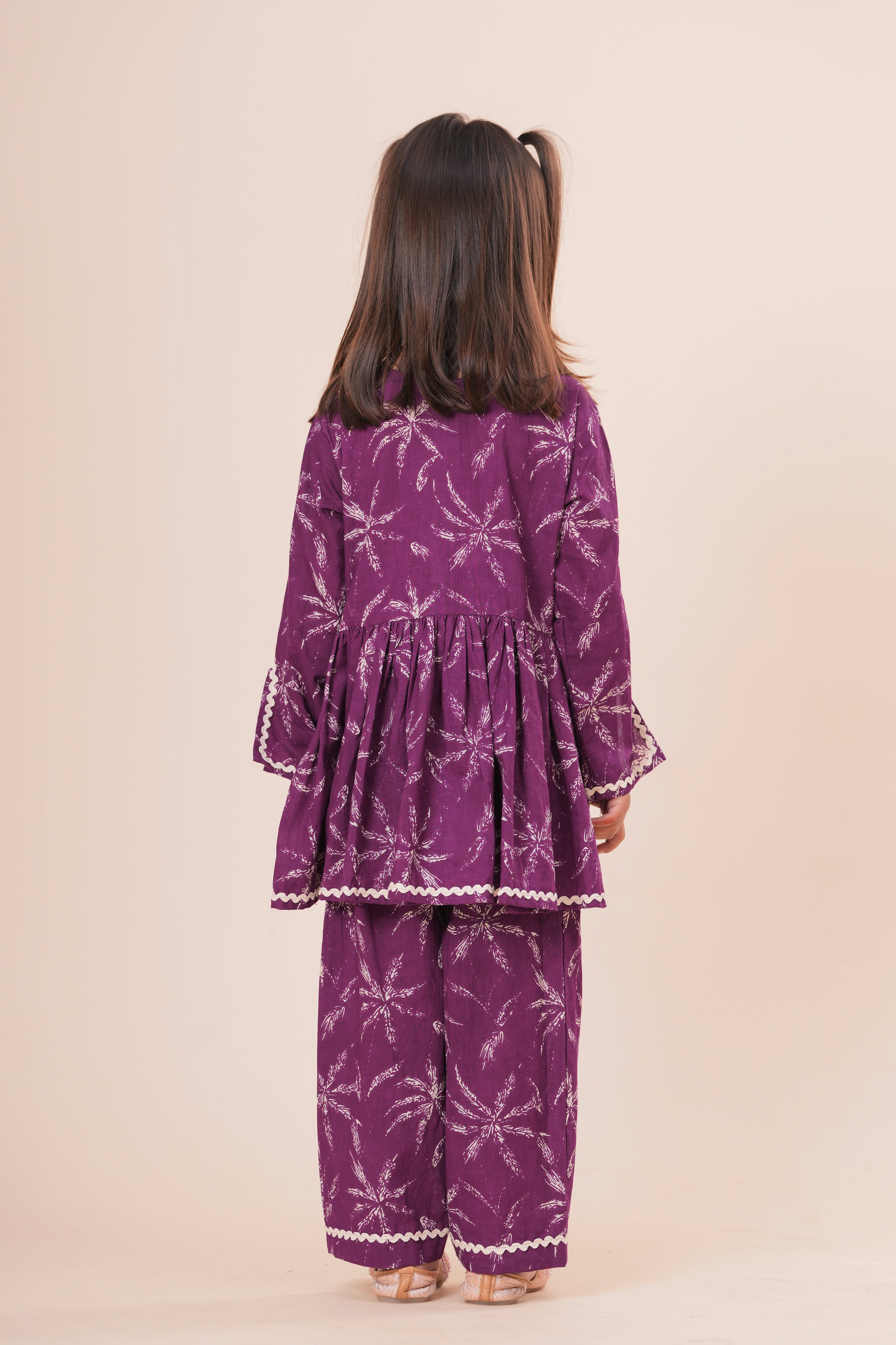 Girls Kids Pure Cotton Full Sleeves Printed Top and Pant Suit Set | Floral Printed Top and Bottom Outfit | Traditional Ethnic Co-Ord Set