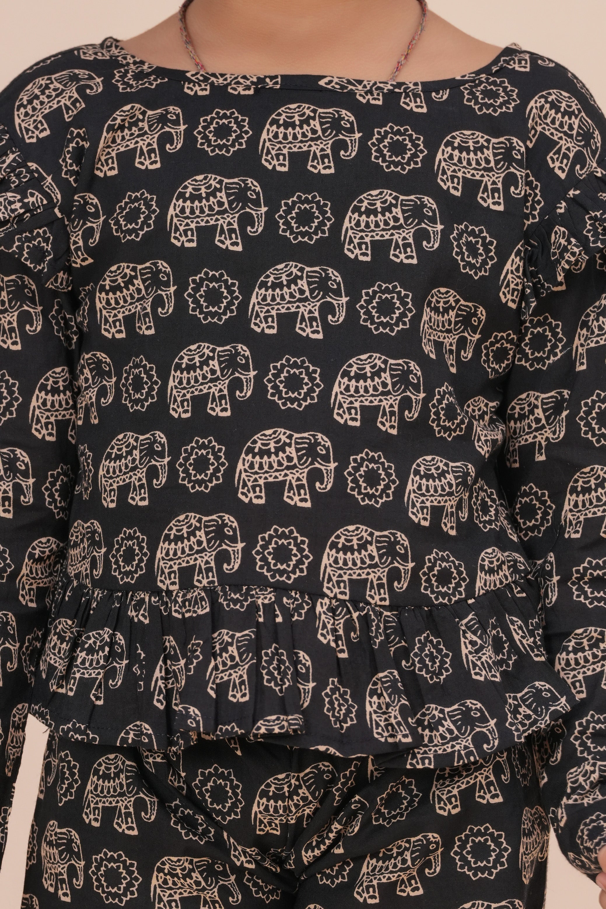 Girls Kids Pure Cotton Kurta with Pant | Printed Full Sleeve Kurta and Palazzo Set | Soft Breathable Ethnic Co-Ord Outfit