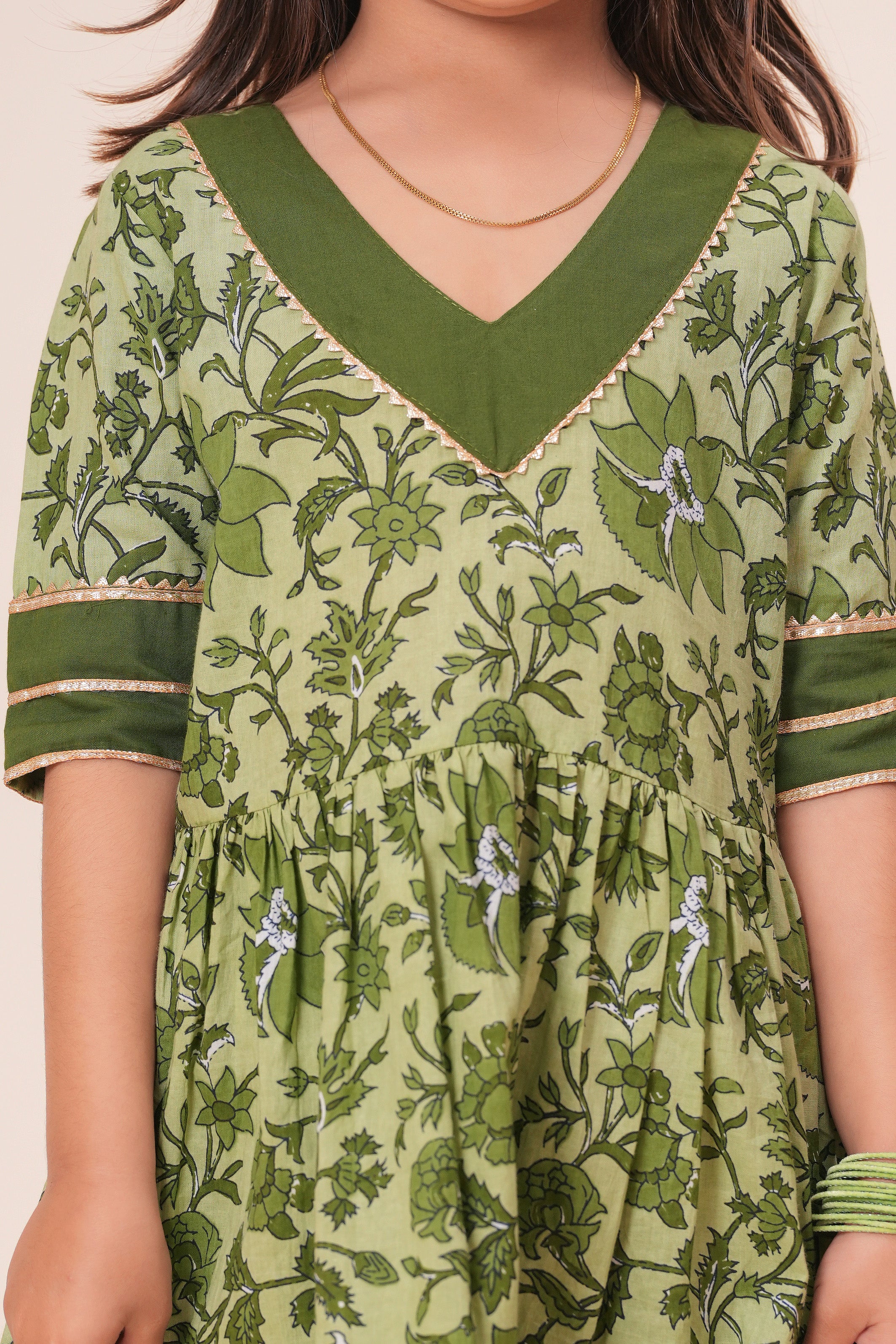 Girls Kids Pure Cotton Half Sleeves Top with Sharara Suit | Floral Printed Top with Palazzo Pants | Soft Breathable Ethnic Co-Ord Set