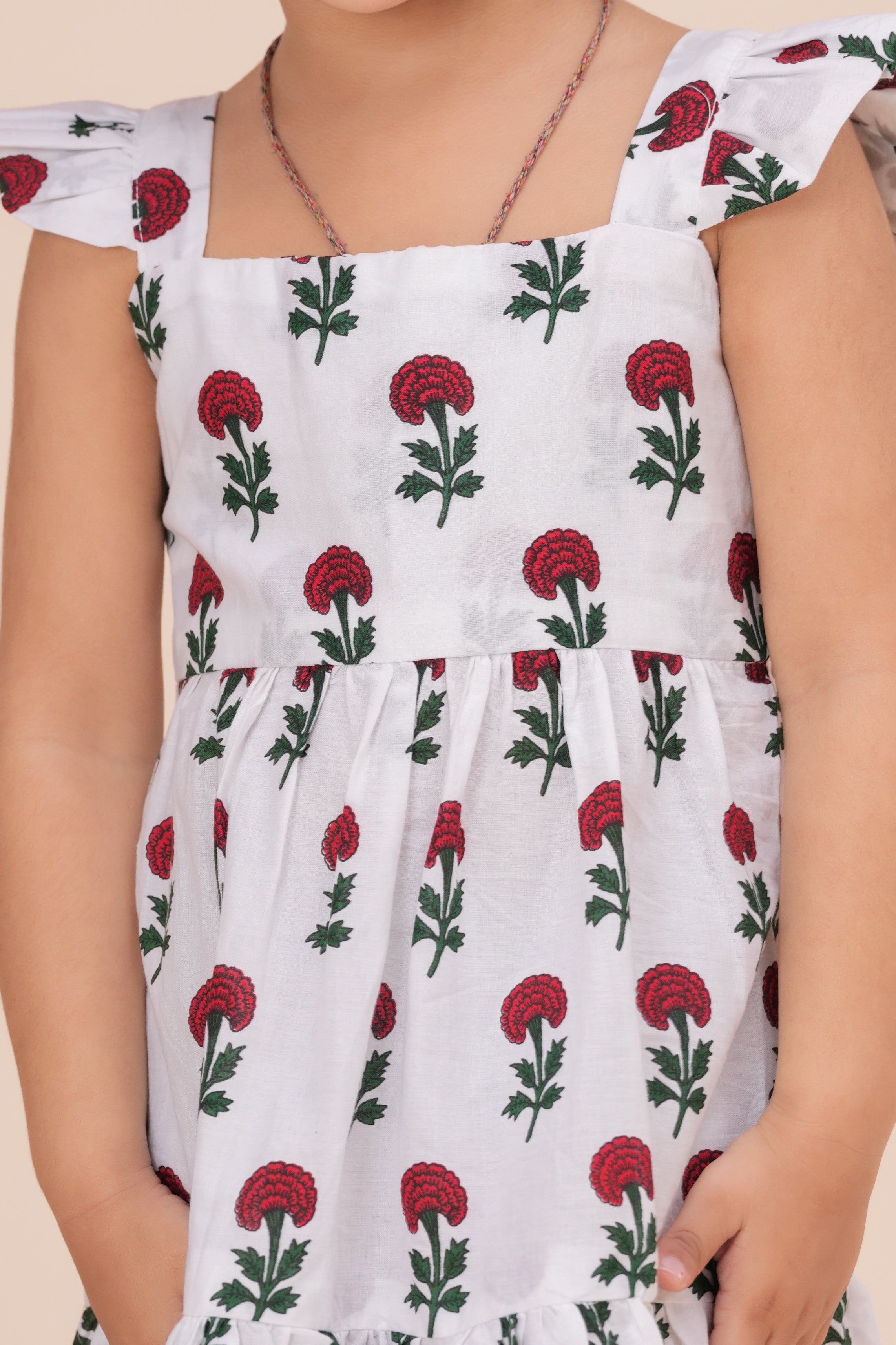 Girls Kids Pure Cotton Sleeveless Flare Dress | Floral Printed One-Piece Dress | Soft Breathable Cotton Outfit for Casual Wear