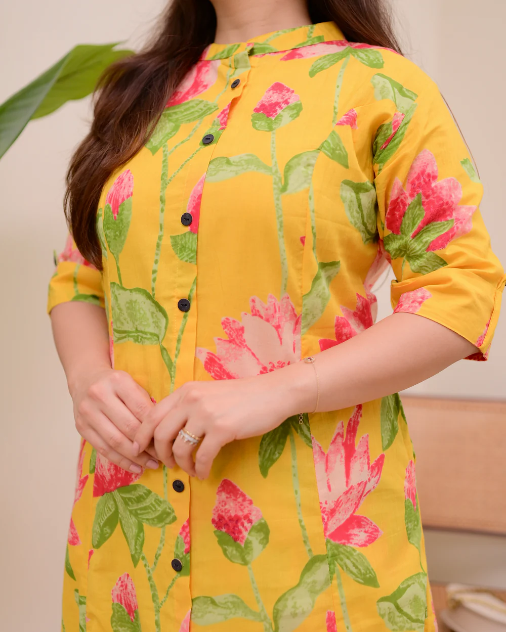 MEERA FAB Lotus Cotton Kurta Palazzo Set