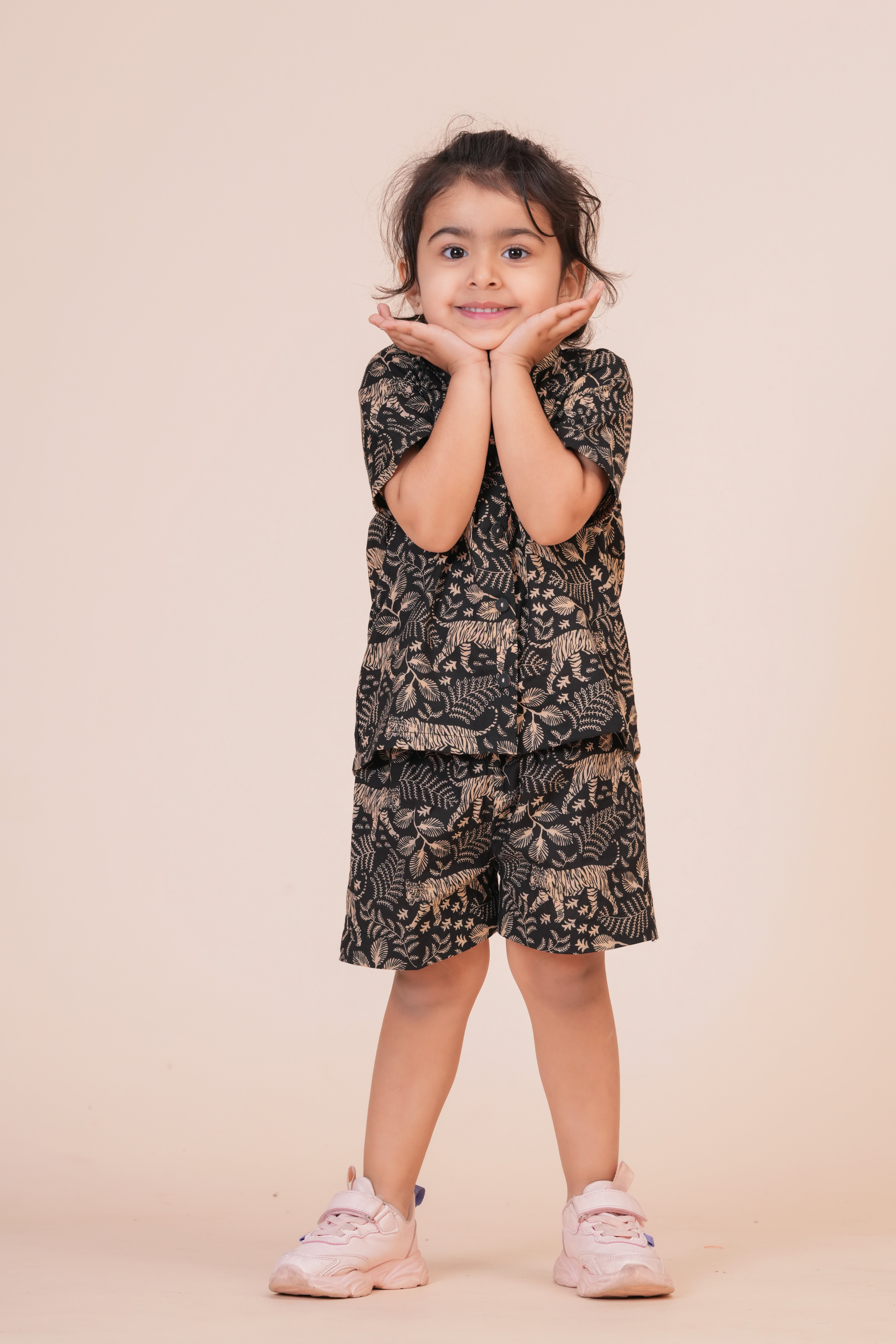 Kids Pure Cotton Regular Fit Co-ord Set | Printed Half Sleeve Shirt with Shorts Outfit for Boys and Girls | Comfortable Casual Wear Coord Set