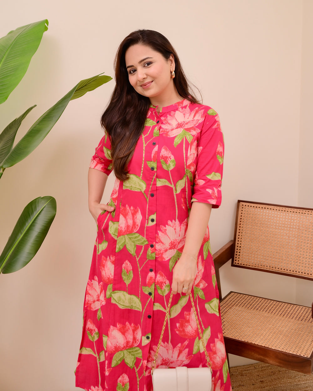 MEERA FAB Lotus Cotton Kurta Palazzo Set
