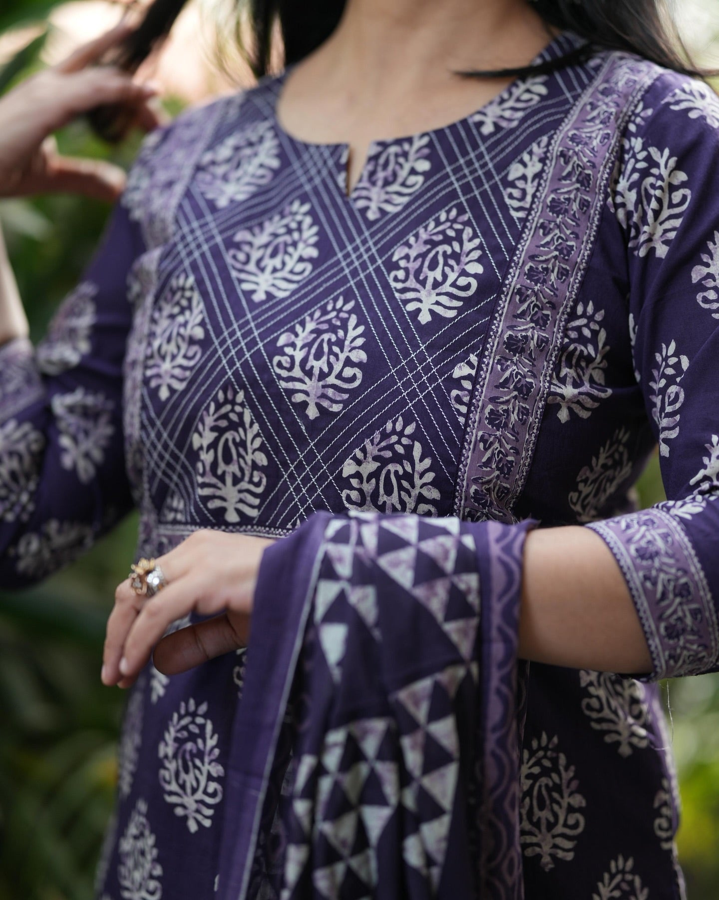 MEERA FAB Women's Pure Cotton Printed Straight Kurta Set with Palazzo Pants & Dupatta