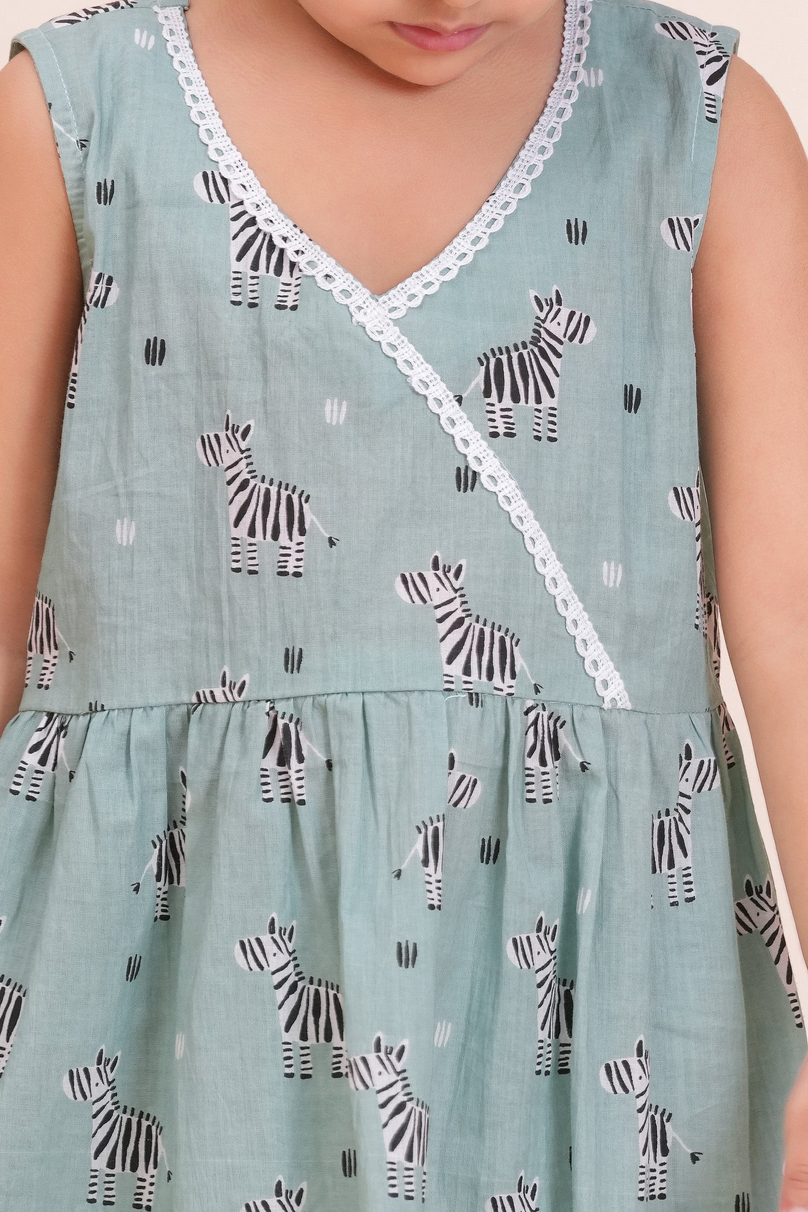 Girls Pure Cotton Printed Top and Shorts Set | Sleeveless V-Neck Summer Co-Ord Outfit for Toddlers and Girls | Soft Breathable Casual Wear