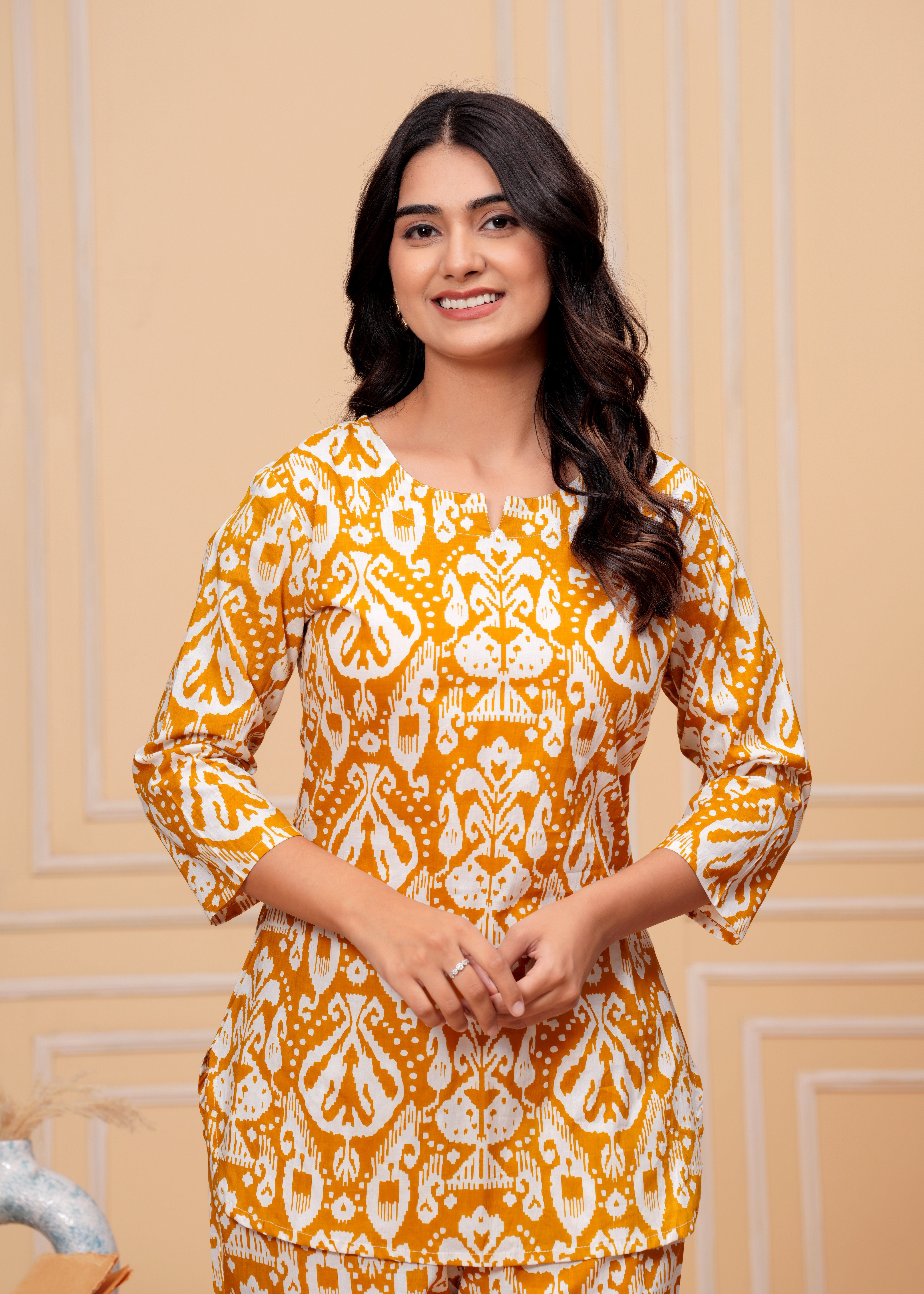 MEERA FAB Women's Floral Printed Kurta with Palazzo Set for Women