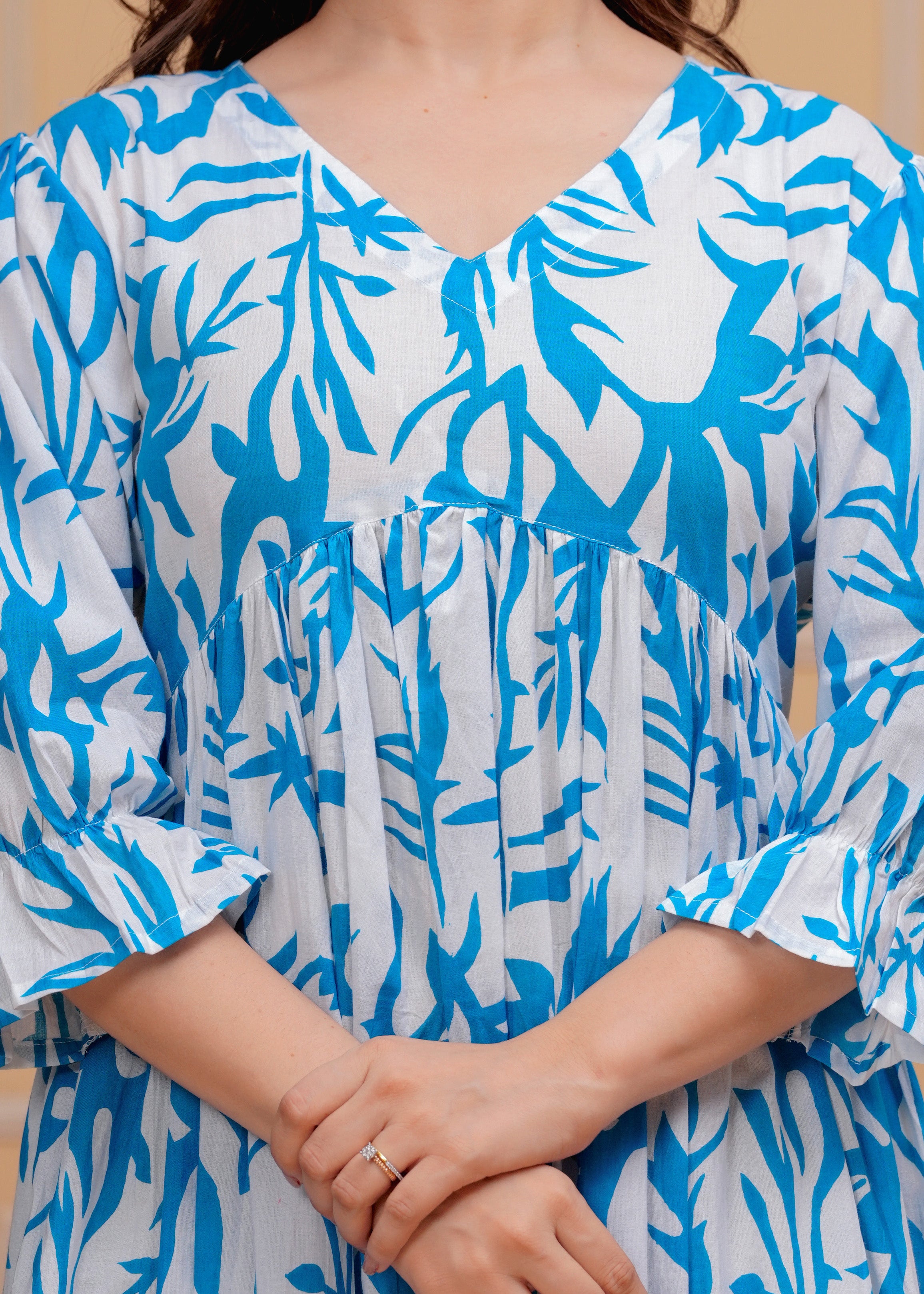 MEERA FAB Women's Pure Cotton Regular Fit Anarkali Floral Printed Regular Kurta