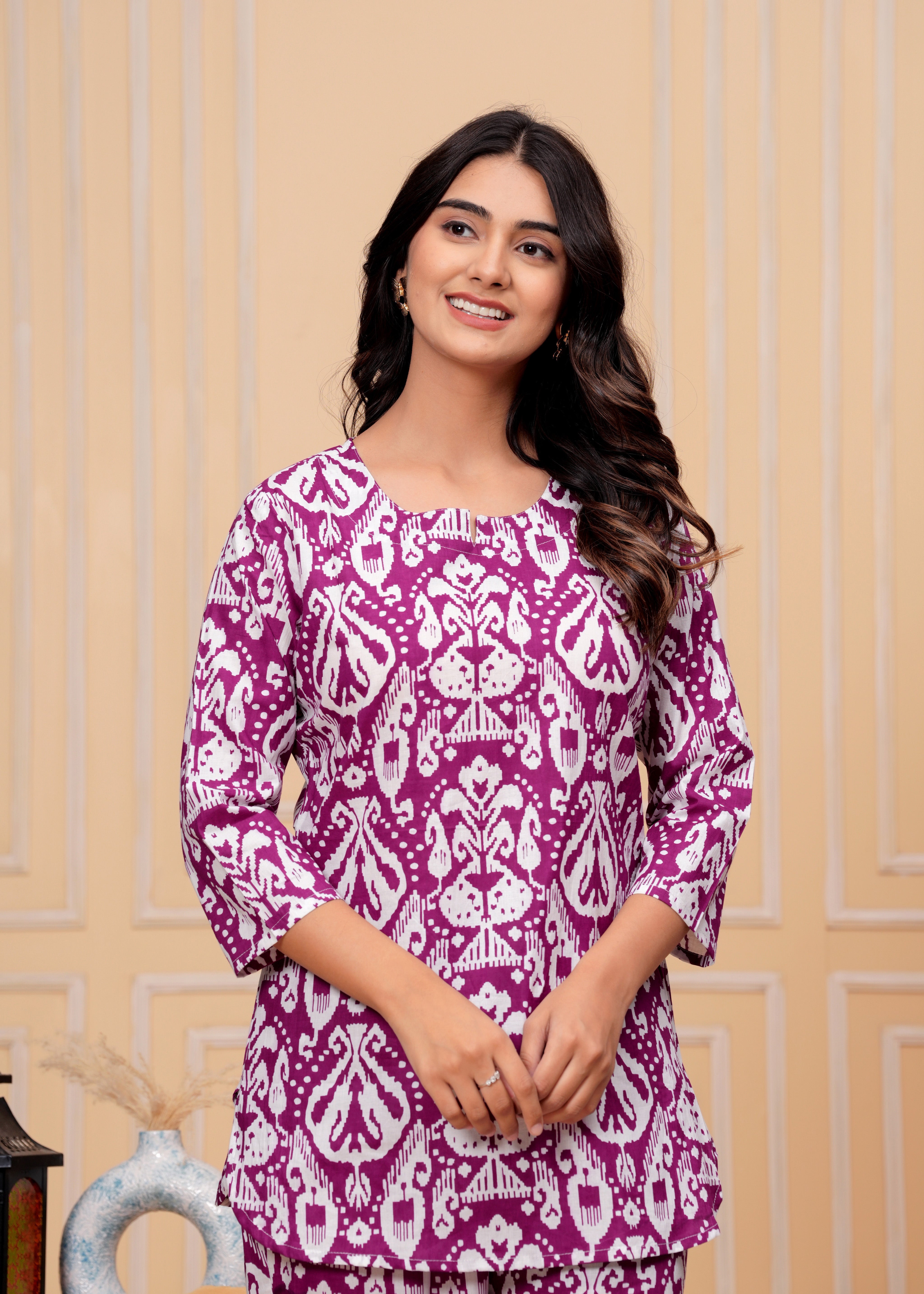 MEERA FAB Women's Floral Printed Kurta with Palazzo Set for Women