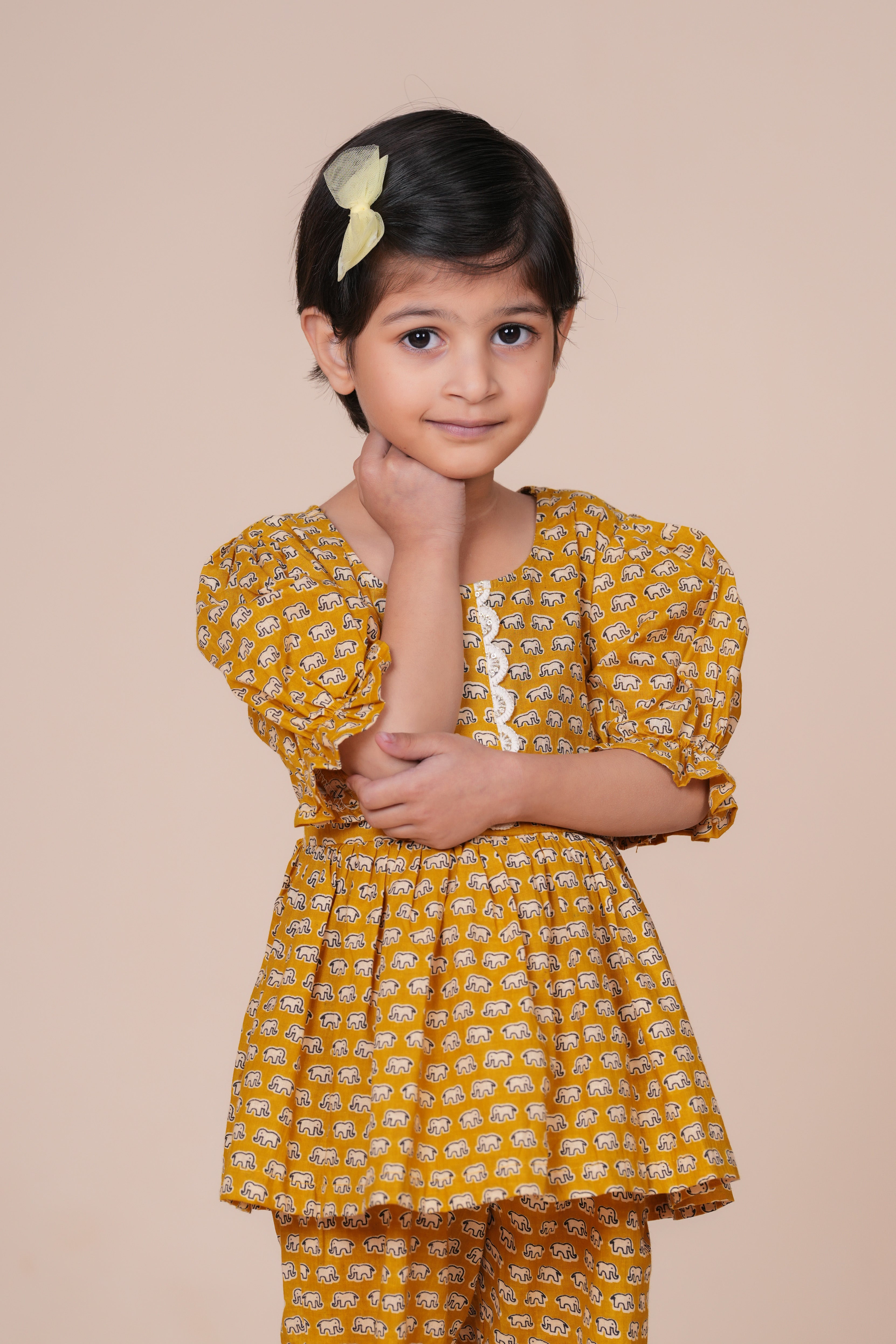 Girls Kids Pure Cotton Top and Pant Set | Printed Half Sleeve Top with Palazzo Pants | Soft Breathable Co-Ord Outfit