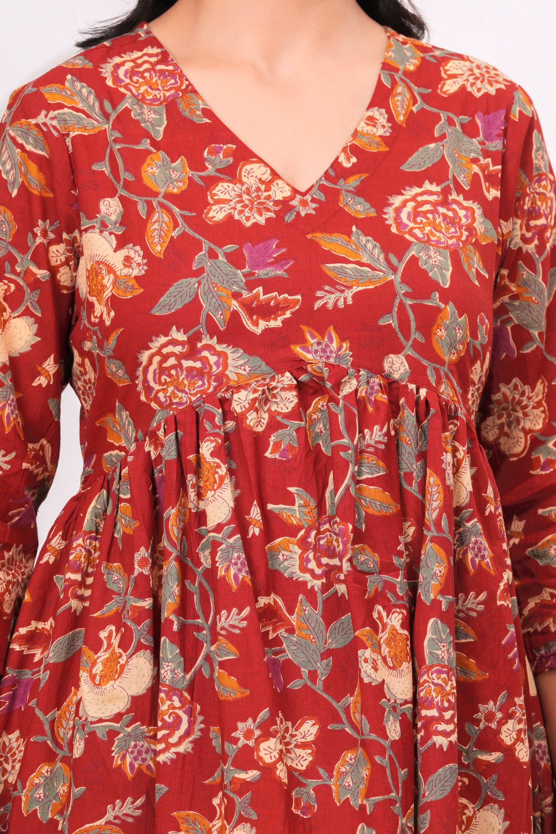 MEERA FAB Cotton Short Kurti Stylish Women's Floral Printed Top