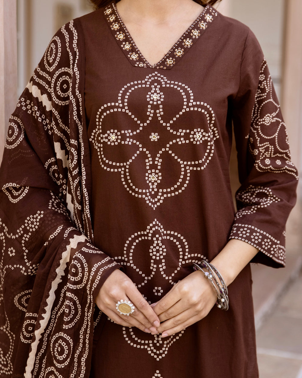 MEERA FAB Women's Pure Cotton Straight Kurta Set with Palazzo Pants & Dupatta|Ethnic wear|Kurti Suit Set for Women