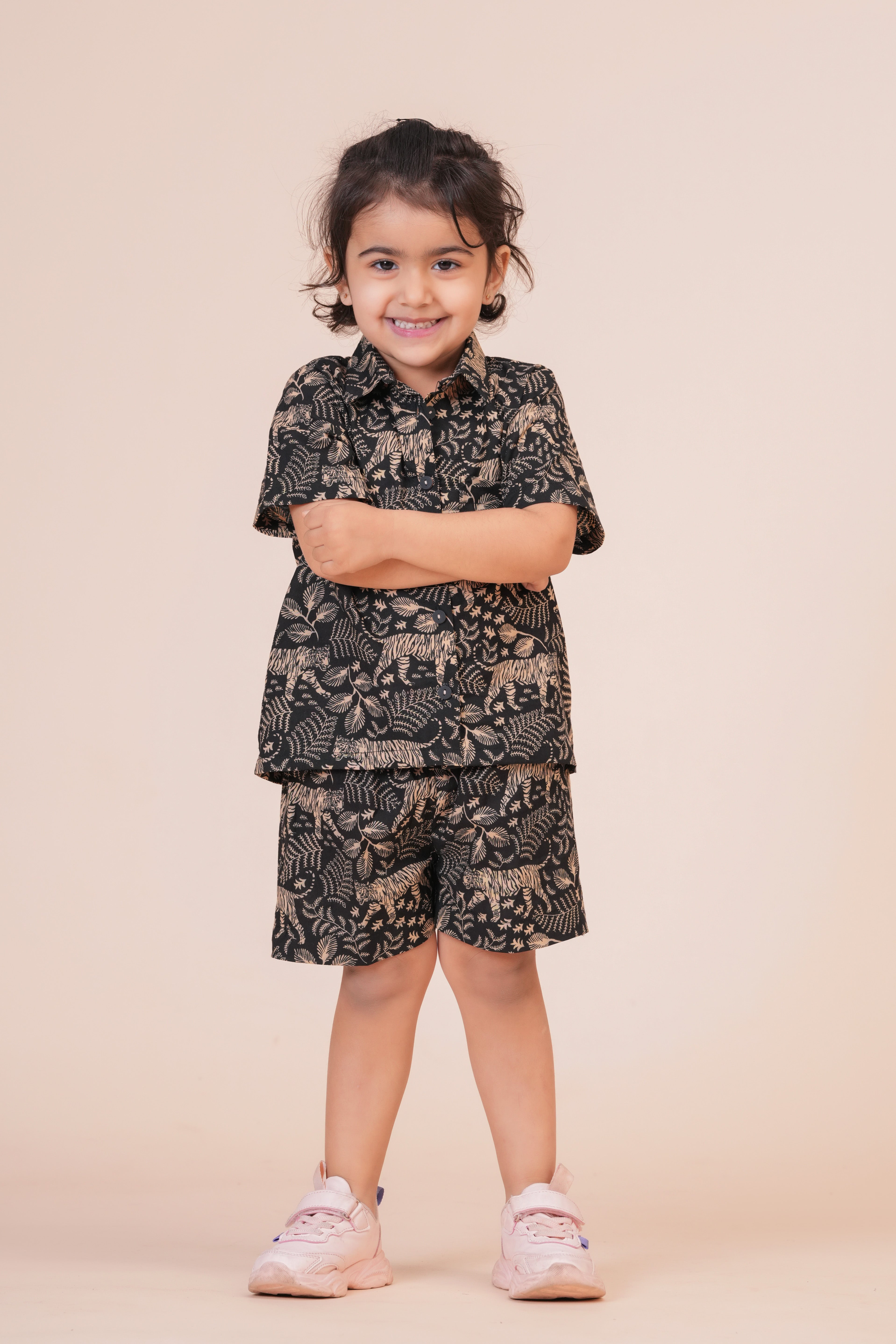 Kids Pure Cotton Regular Fit Co-ord Set | Printed Half Sleeve Shirt with Shorts Outfit for Boys and Girls | Comfortable Casual Wear Coord Set