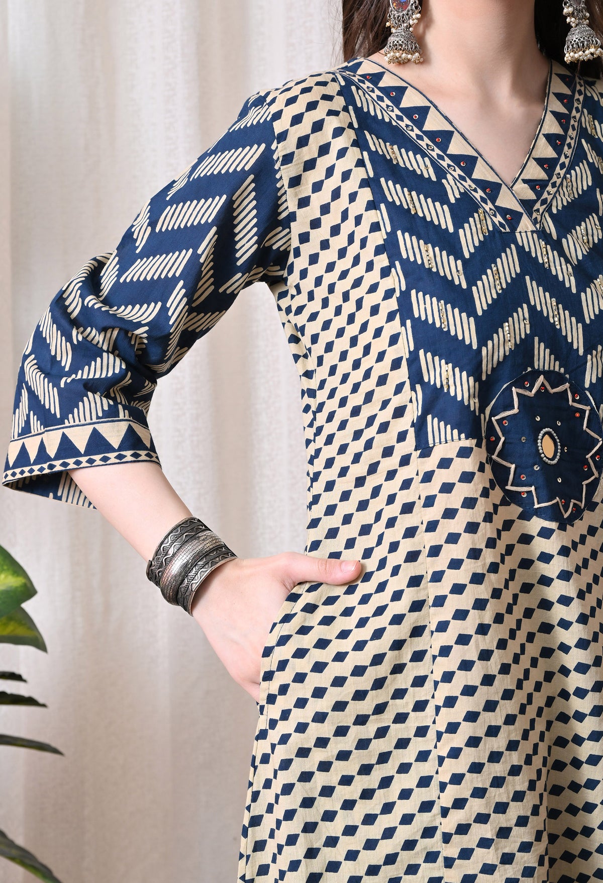 MEERA FAB Women Printed Regular Pure Cotton Straight Embroidery Kurta with Palazzos & with Dupatta