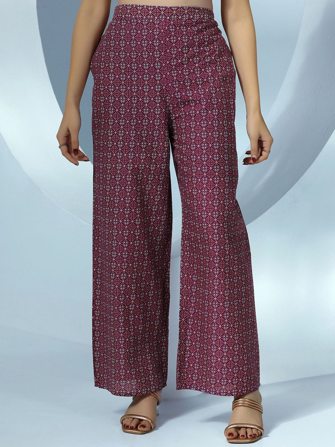 MEERA FAB Womens Pure Cotton Floral Printed Kurta with Palazzo & Dupatta