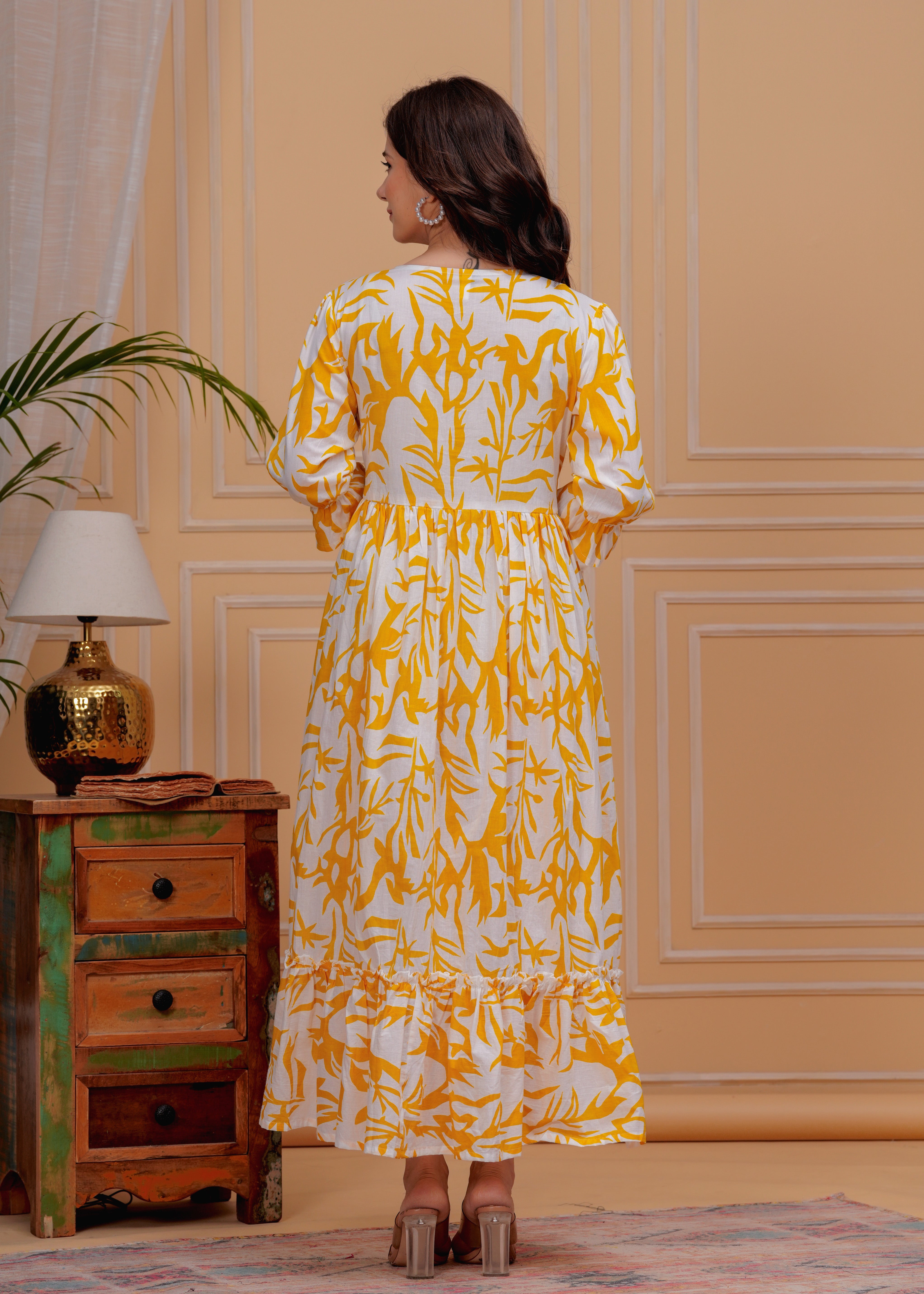 MEERA FAB Women's Pure Cotton Regular Fit Anarkali Floral Printed Regular Kurta