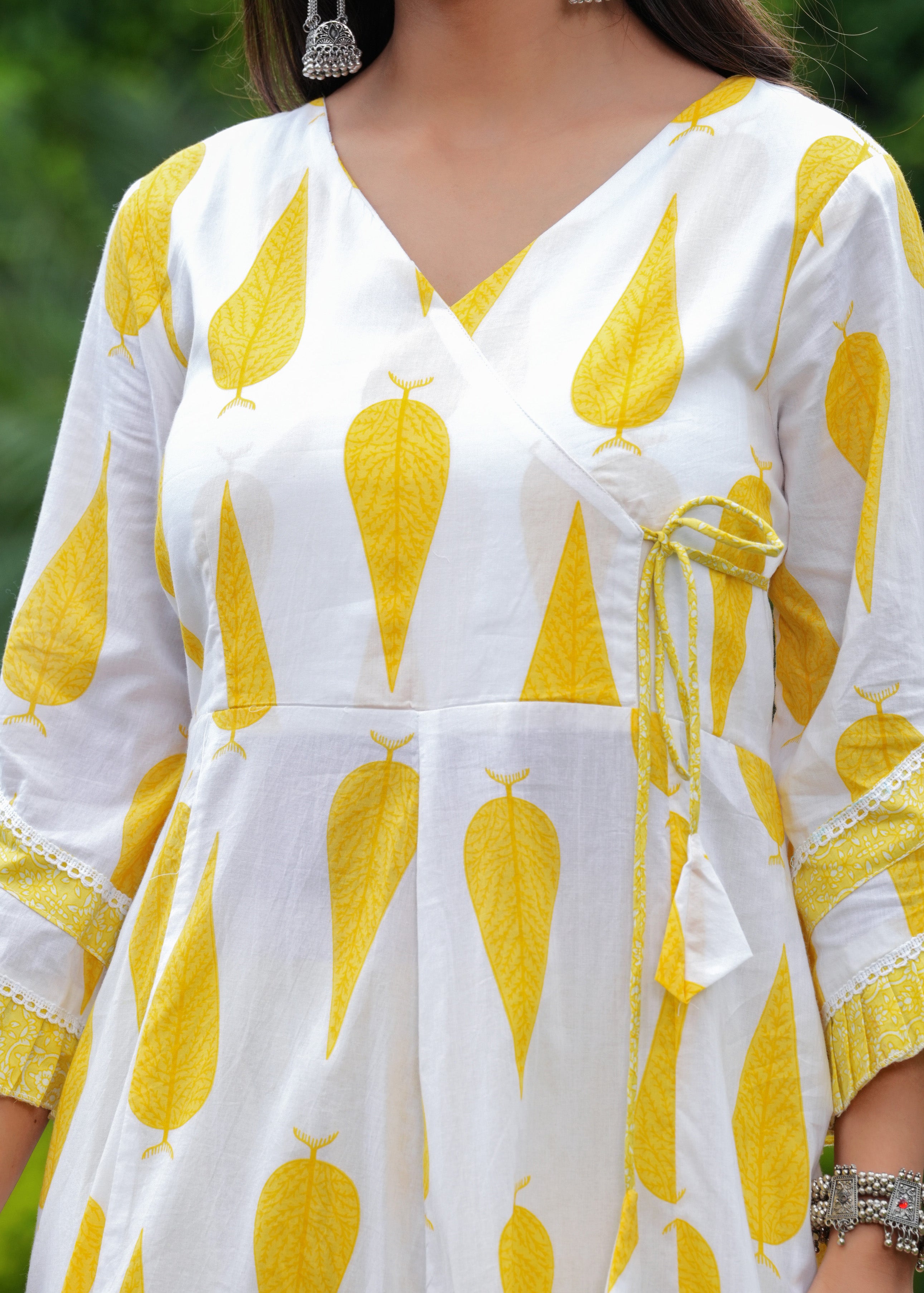 MEERA FAB Women's Cotton Blend Anarkali Printed Kurta with Palazzo & Dupatta