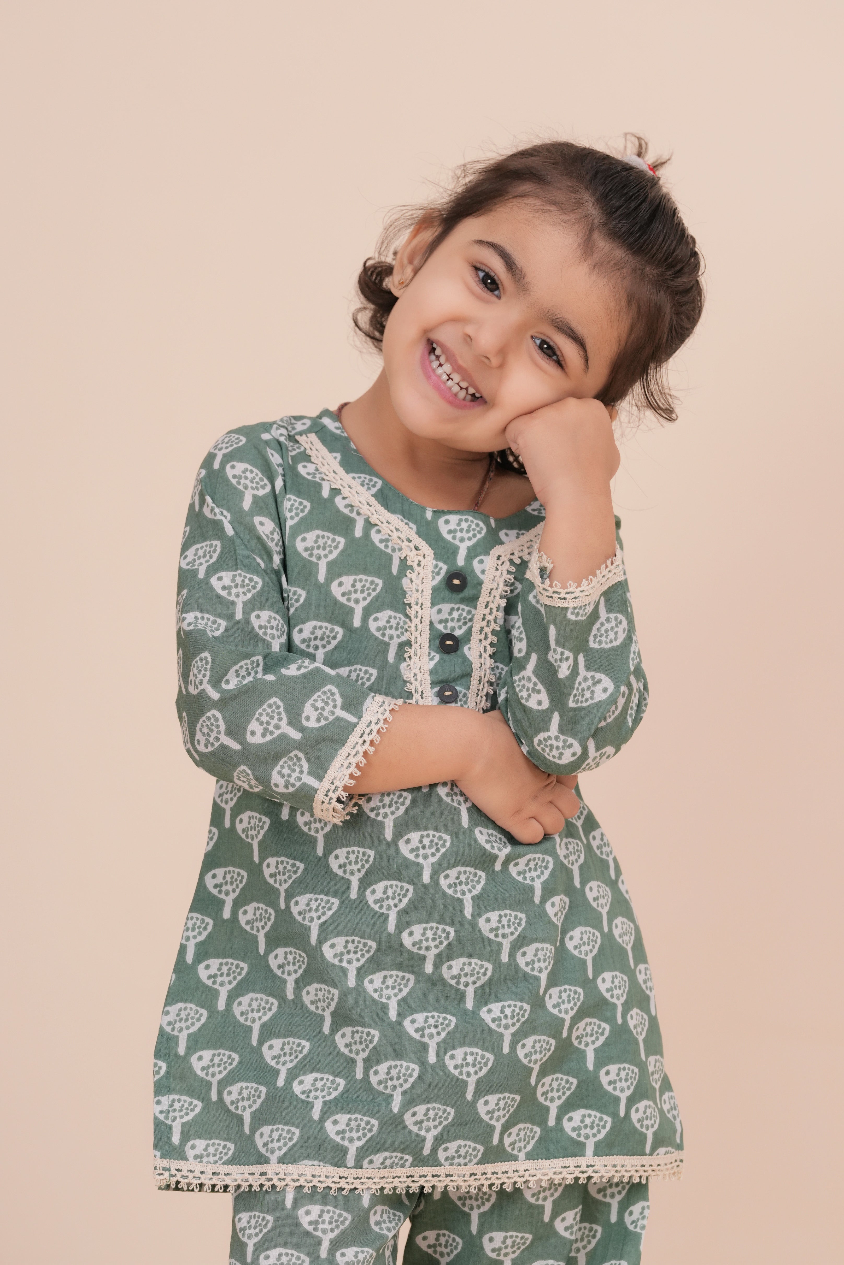 Girls Kids Pure Cotton Top and Pant Set | Printed Full Sleeve Top with Palazzo Pants | Soft Breathable Co-Ord Outfit