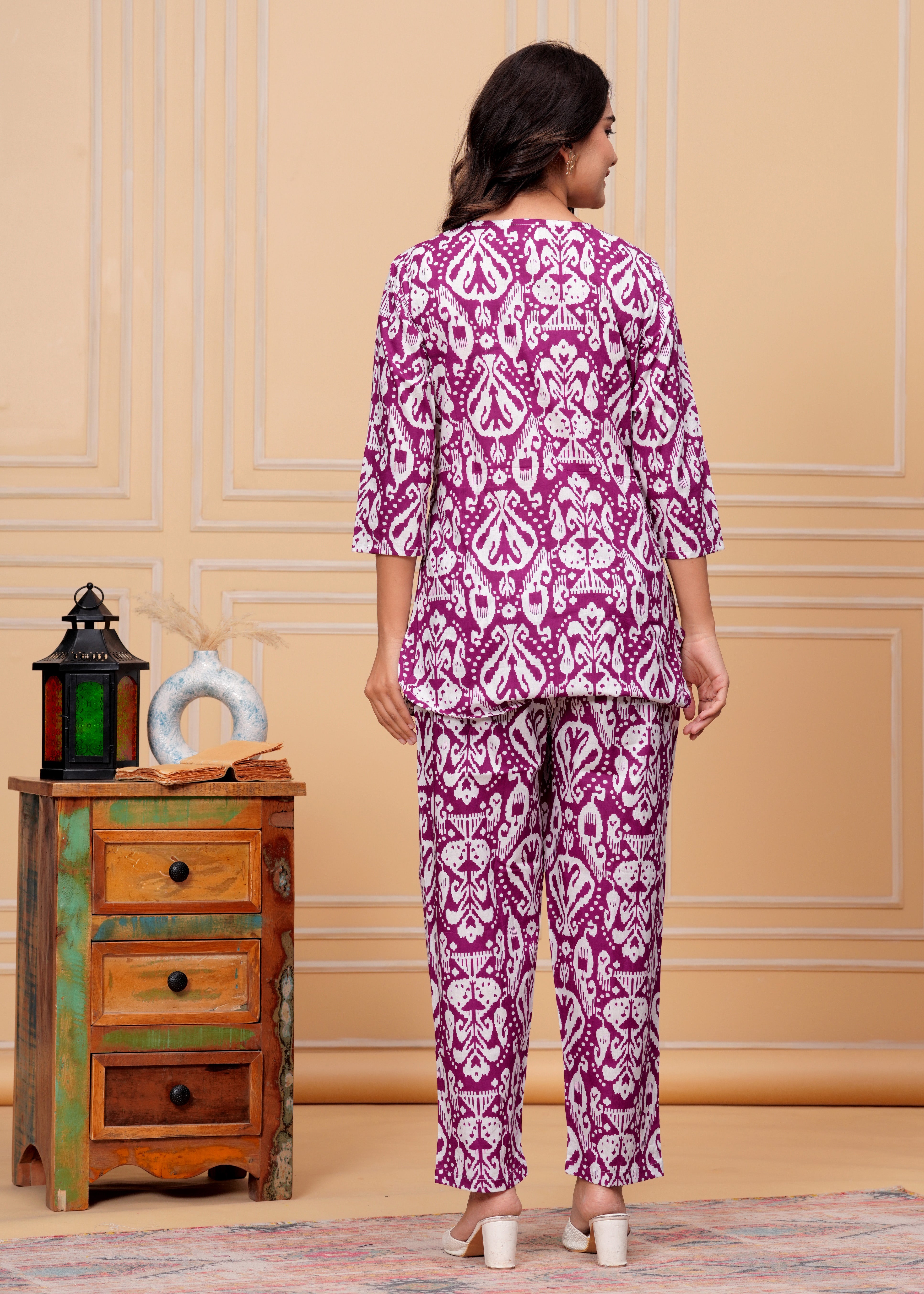 MEERA FAB Women's Floral Printed Kurta with Palazzo Set for Women