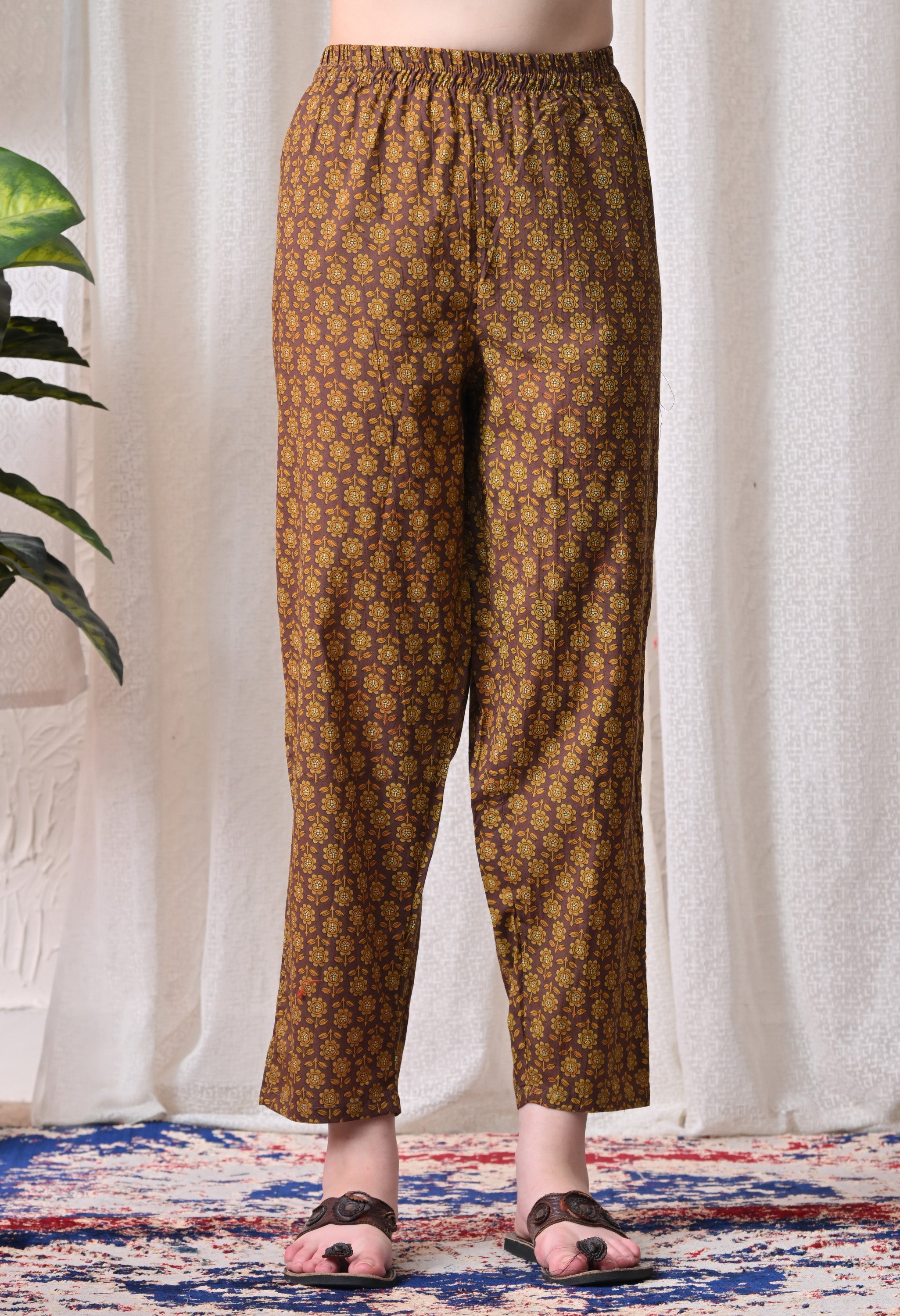 MEERA FAB Women Printed Regular Pure Cotton Straight Handwork Kurta with Palazzos & with Dupatta (Copy)