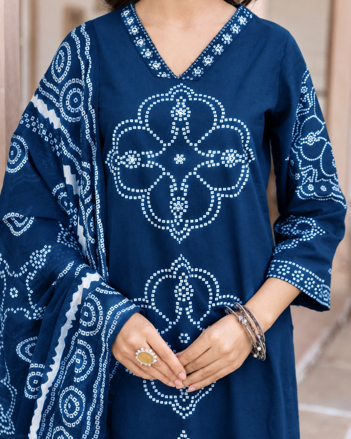 MEERA FAB Women's Pure Cotton Straight Kurta Set with Palazzo Pants & Dupatta|Ethnic wear|Kurti Suit Set for Women