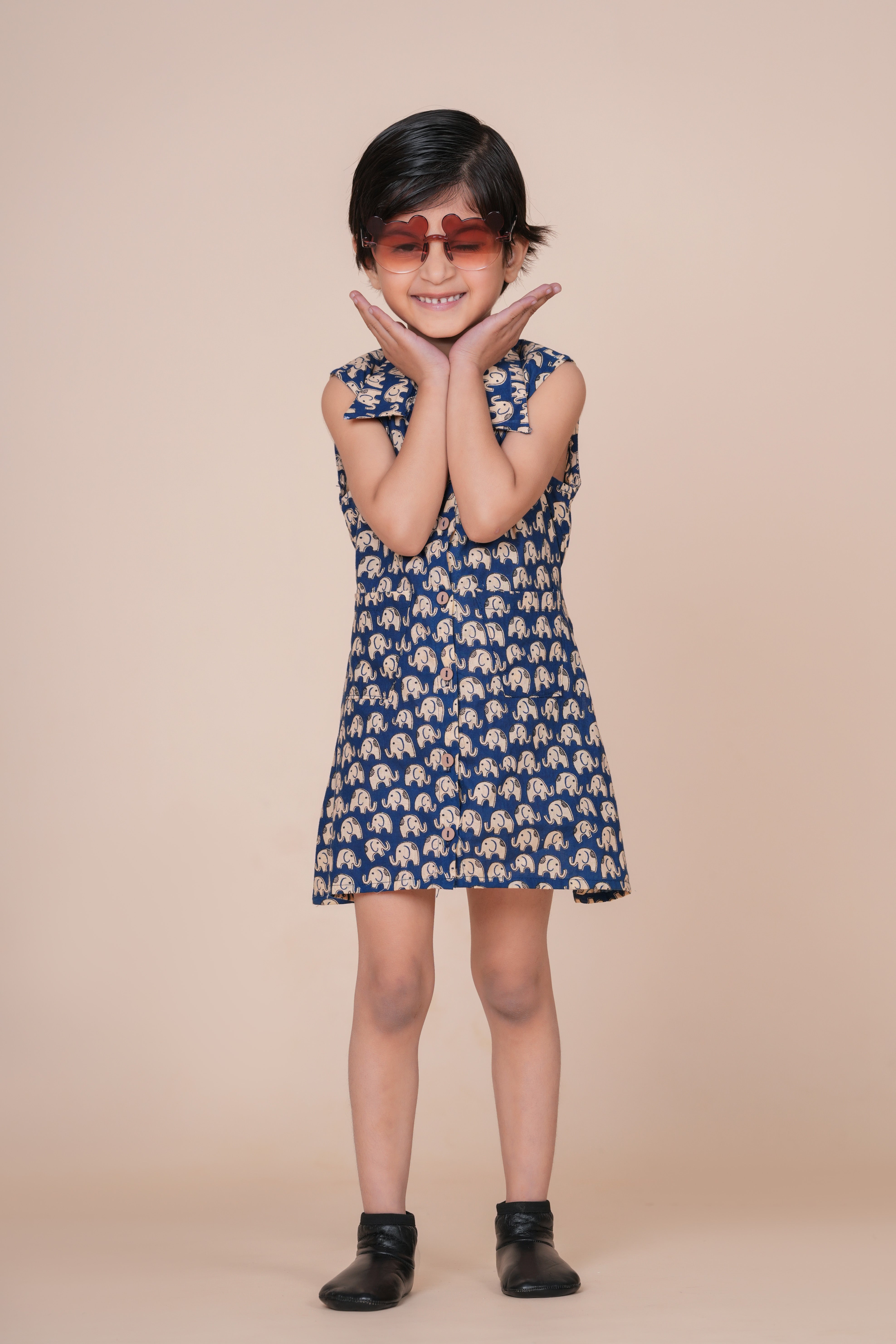 Girls Kids Pure Cotton Sleeveless Flare Dress | Animal Printed One-Piece Dress | Soft Breathable Cotton Outfit