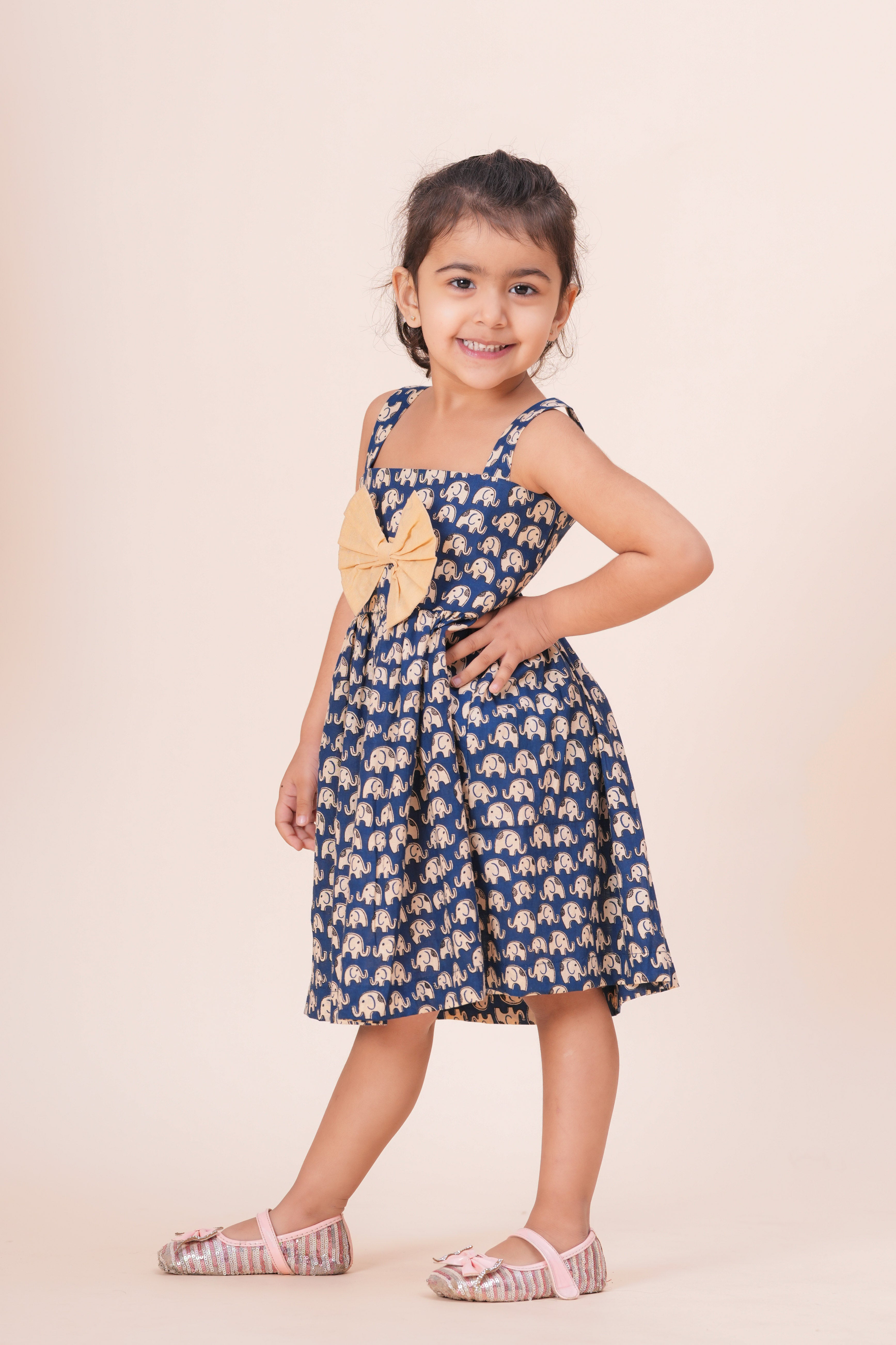 Girls Kids Pure Cotton Sleeveless Flare Dress | Animal Printed One-Piece Dress | Soft Breathable Cotton Outfit