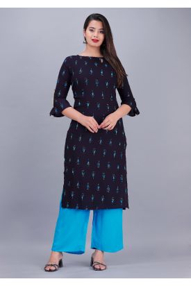 Women Printed Kurta with Palazzo BLUE MF-96